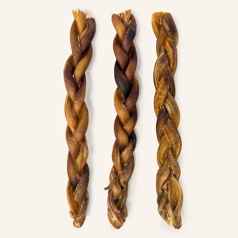 Braided Beef Bully Sticks - The Perfect Chewy Treat for Aggressive Chewers