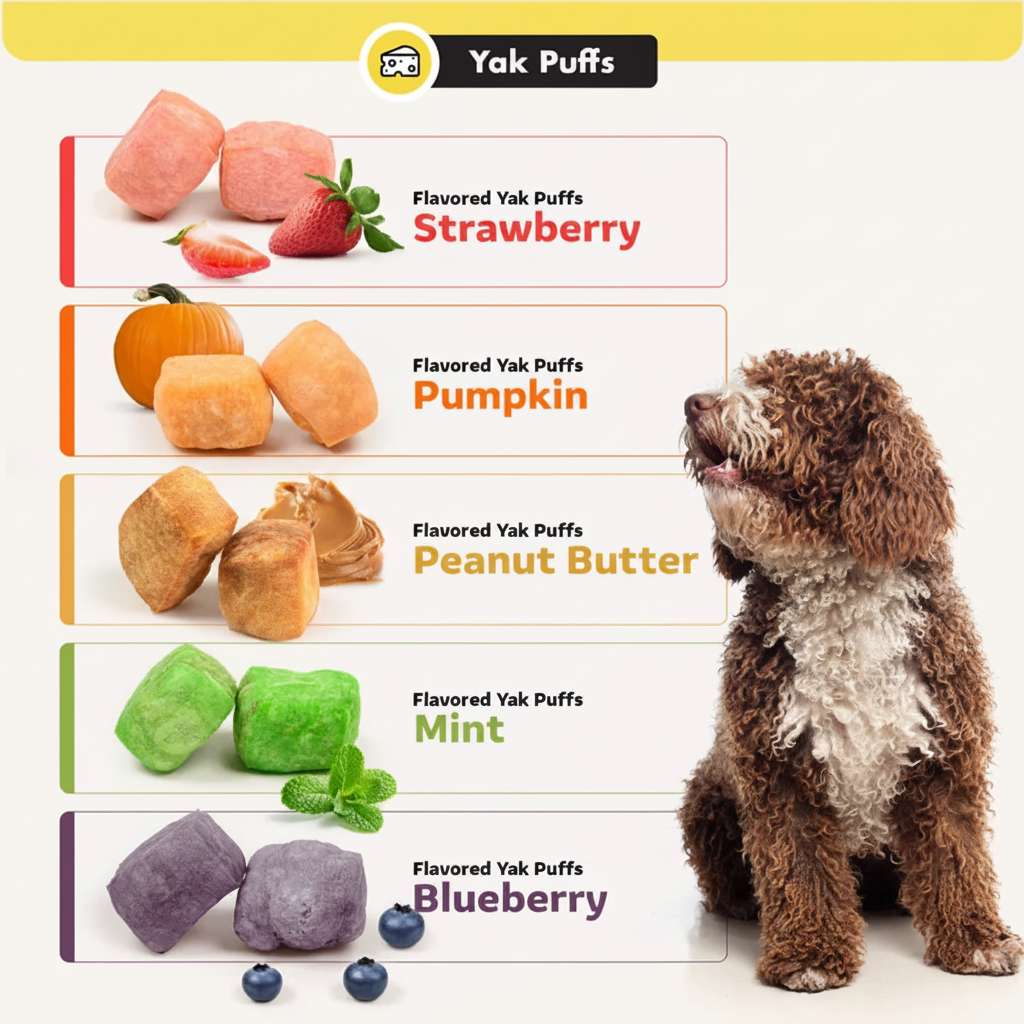 Natural Yak Cheese Dog Treats - Irresistible Flavored Yak Puffs for Happy Dogs