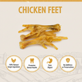 Natural chicken feet dog treats for happy, healthy pups.