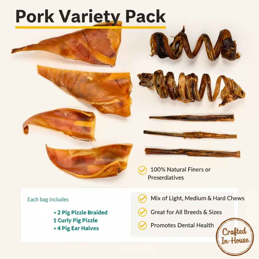Talis Treat Pork Variety Pack Dog Treats - Irresistible Chews for Happy Pups