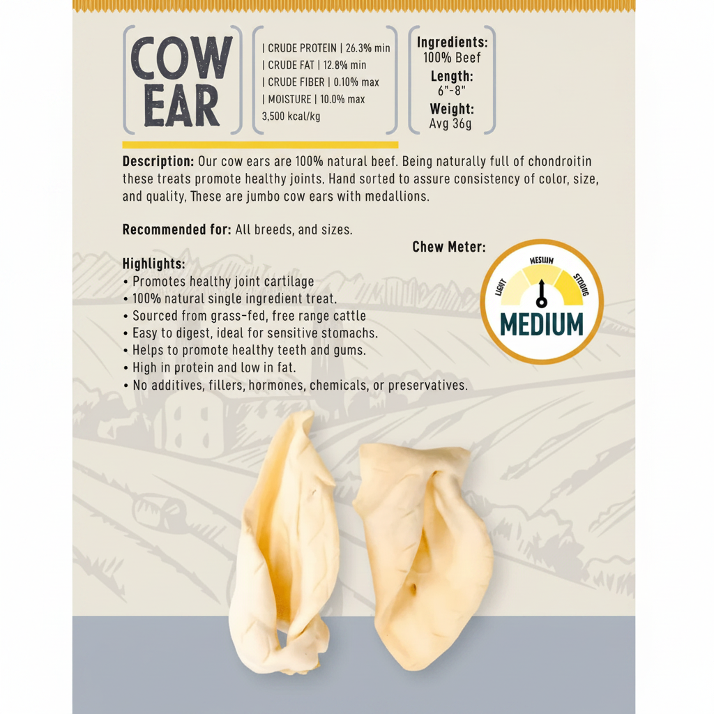 Natural Cow Ears Dog Treats - Healthy, Tasty Chews for Your Furry Friend