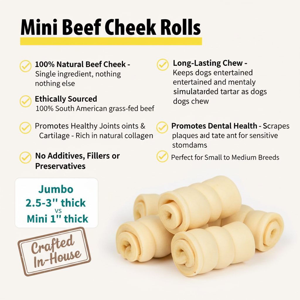 Mini Cheek Rolls Dog Treats - Premium Quality Chews for Small Dogs