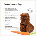 Chicken and carrot dog treats in a bag, labeled 