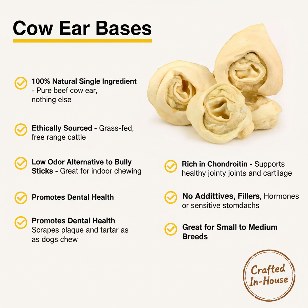 Cow Ear Bases Dog Treats - Nutritious Chews for Happy, Healthy Dogs