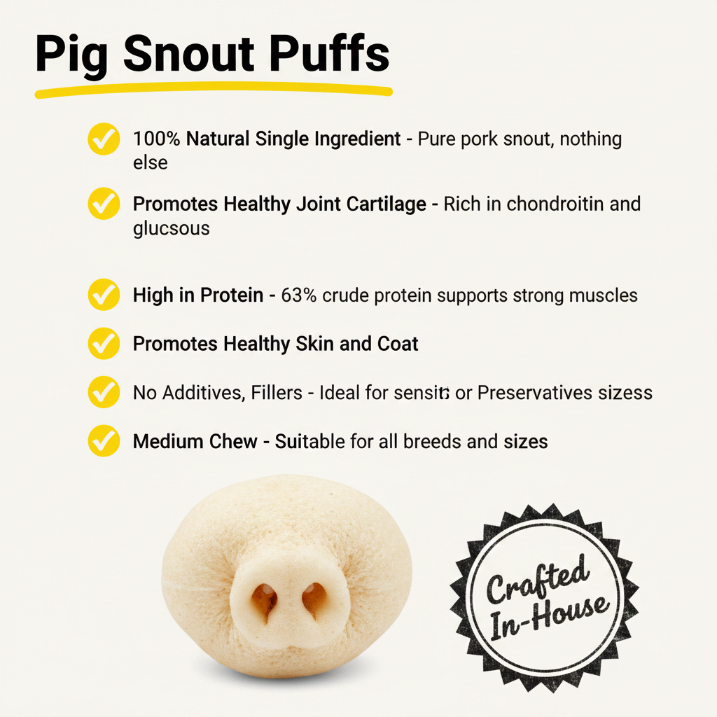 Talis Treat Pig Snout Puffs dog treats, natural healthy chews