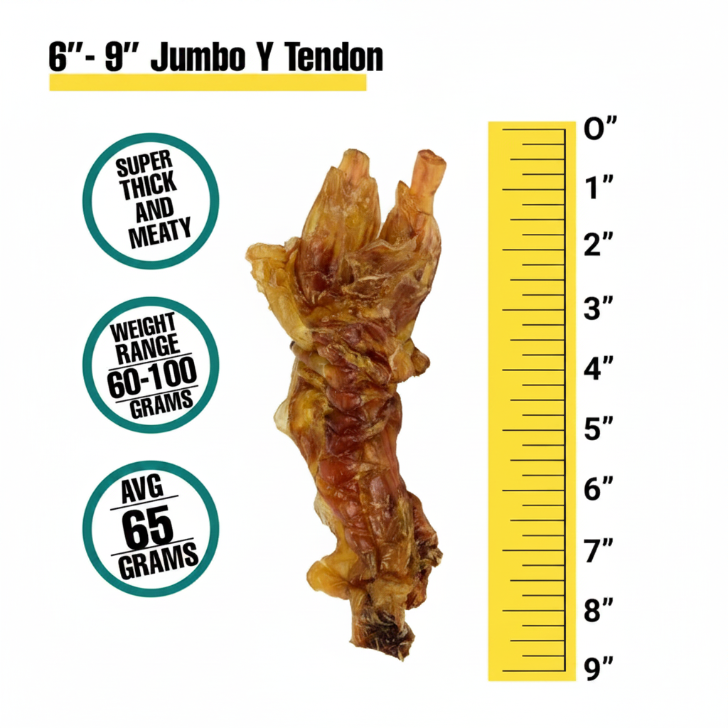 Long-Lasting Dog Chews: Jumbo Y Tendon Treats - 50ct