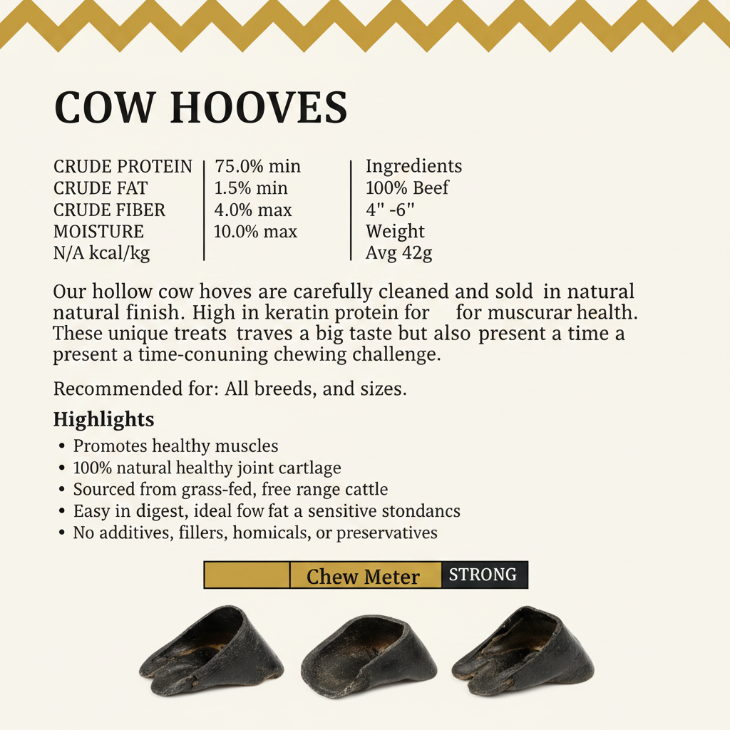 Cow Hooves Dog Treats – Long-Lasting Chews for Happy, Healthy Dogs