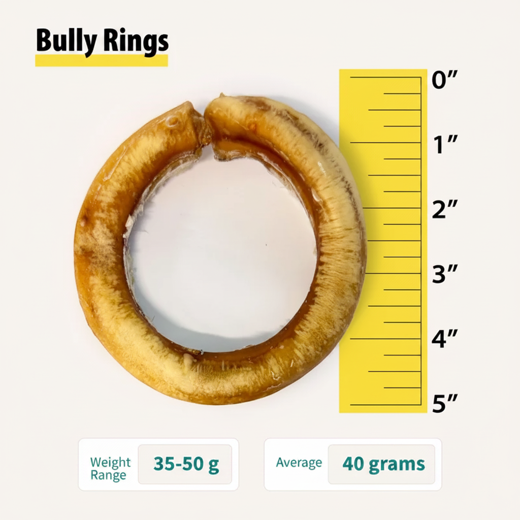Bully Rings Dog Treats - Delicious 25ct Beef Pizzle Snacks for Healthy, Happy Dogs