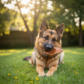 Six natural pig ear dog treats in packaging labeled Talis Treat.