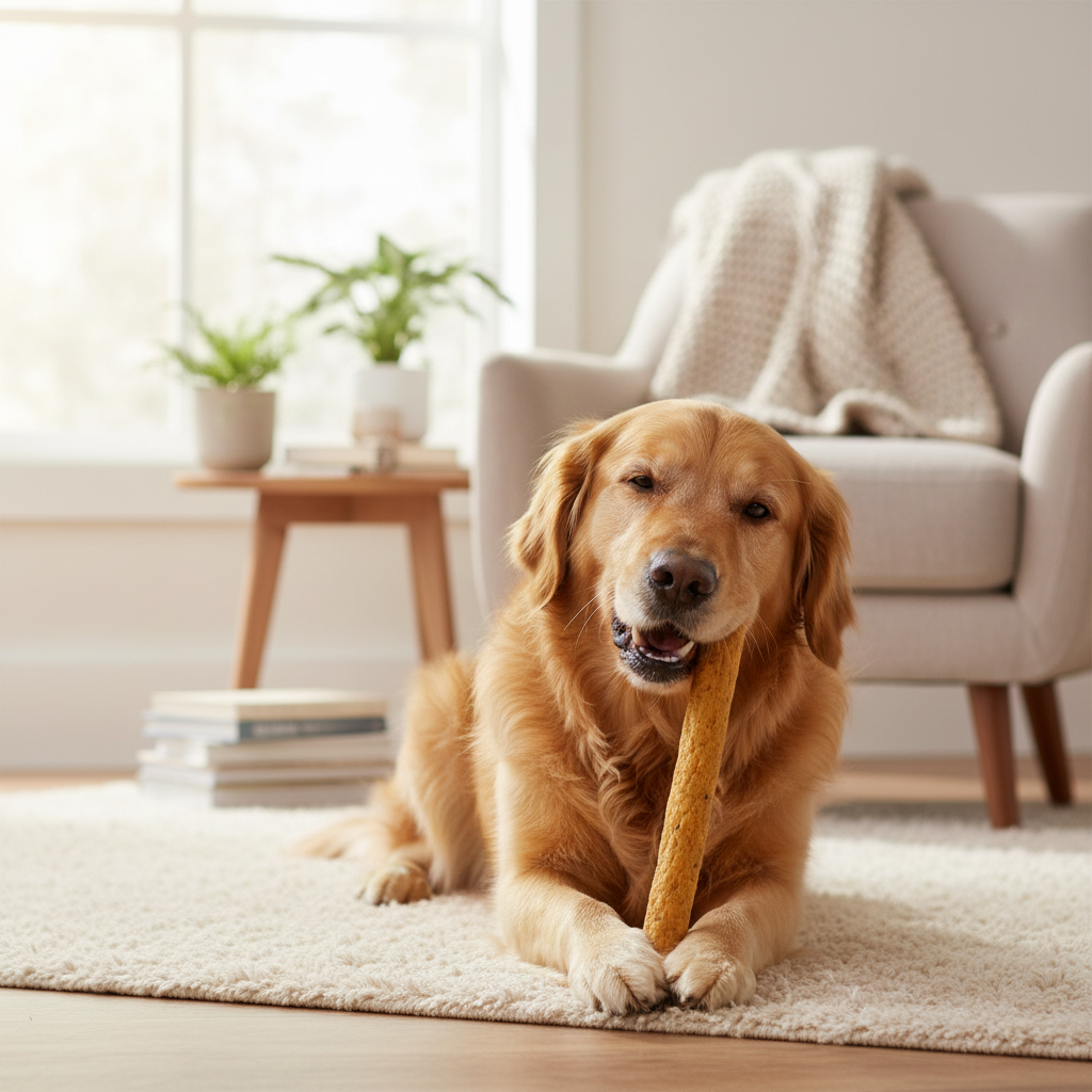 Premium chicken sausage dog treats, shaped like small sausages.